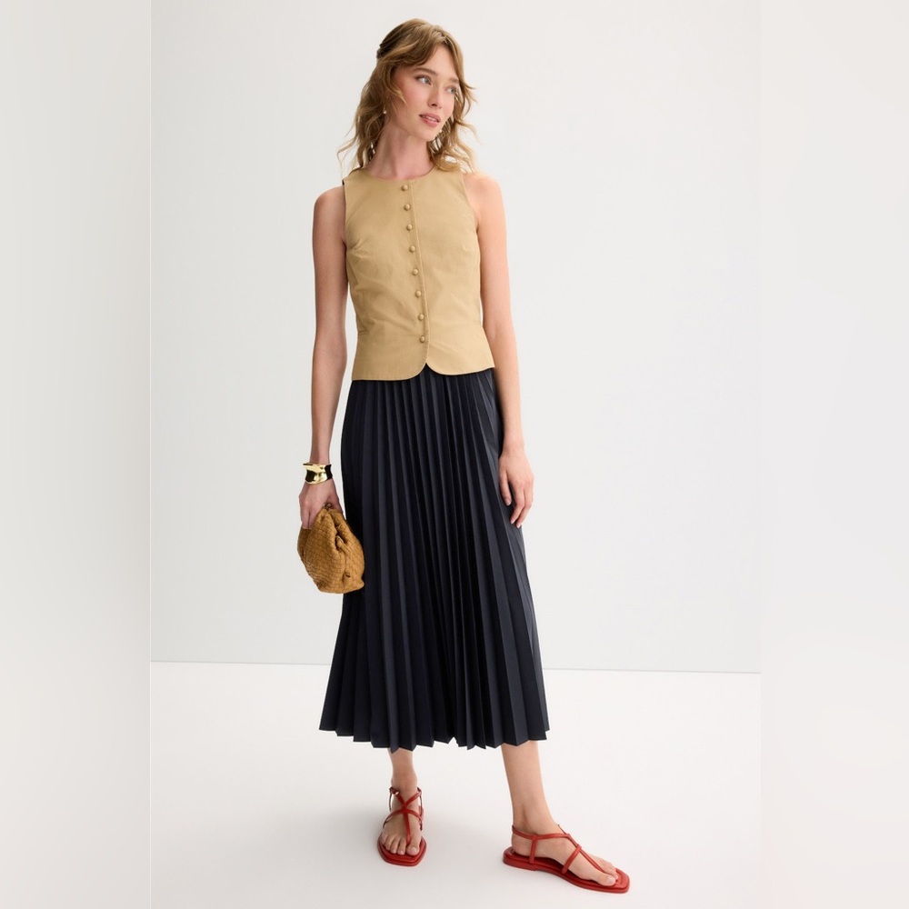 Tanya Taylor Robbie Pleated Combo Dress
